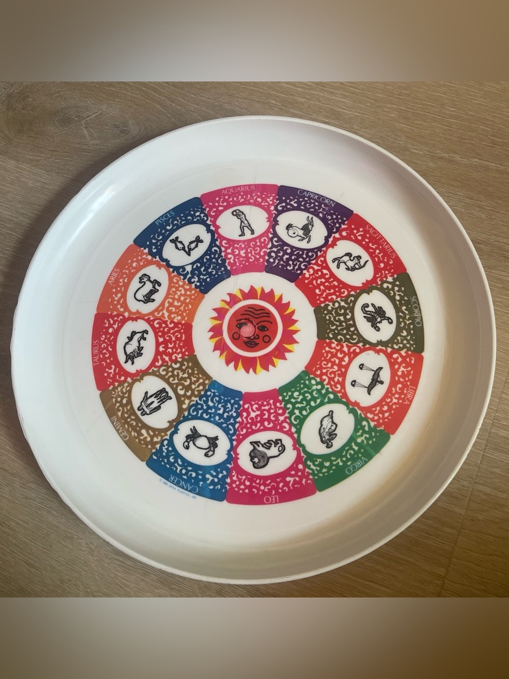 Vintage DEKA Plastics 1969 Celestial Zodiac Astrology Serving Tray